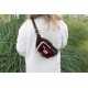 Double zip bum bag patchwork cord 