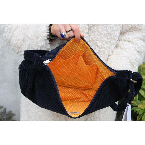 Bobby large navy corduroy