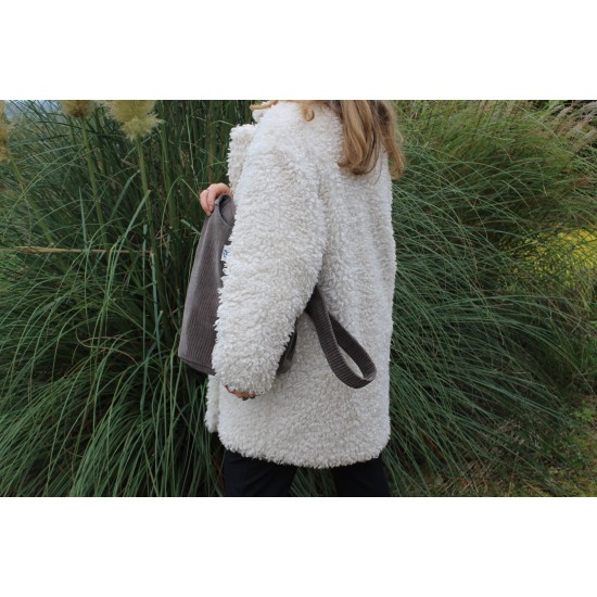 Ashbury grey corduroy Hobo Bag