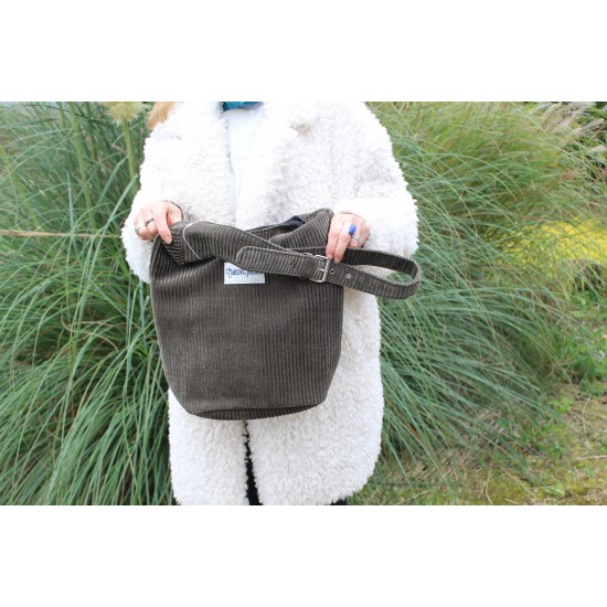 Ashbury khaki corduroy hobo bag