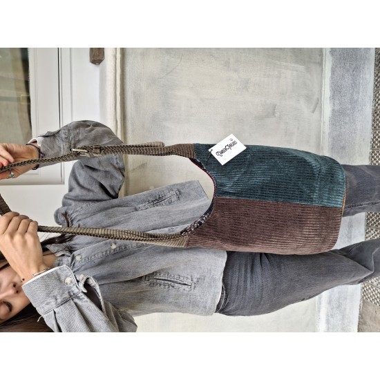 Ashbury Patchwork Corduroy Hobo Bag Ashbury Patchwork Corduroy Hobo Bag