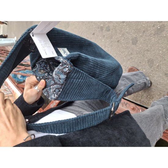 Ashbury Corduroy Hobo Hippie bag Peacock Blue Ashbury Corduroy Hobo Hippie bag Peacock Blue