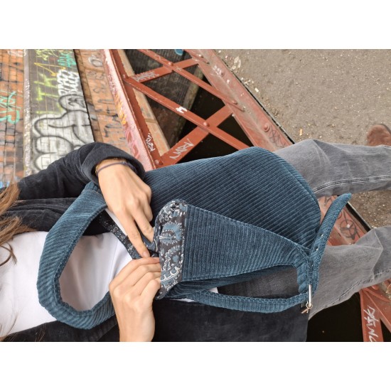 Ashbury Corduroy Hobo Hippie bag Peacock Blue Ashbury Corduroy Hobo Hippie bag Peacock Blue
