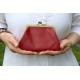 Miranda Red Coin purse with cards leather
