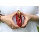 Miranda Red Coin purse with cards leather