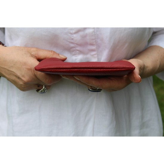 Miranda Red Coin purse with cards leather