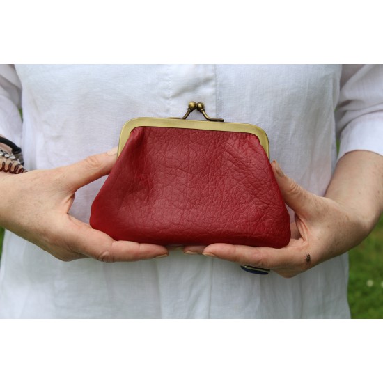 Miranda Red Coin purse with cards leather