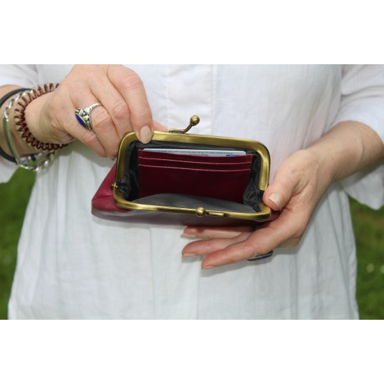 Miranda Red Coin purse with cards leather