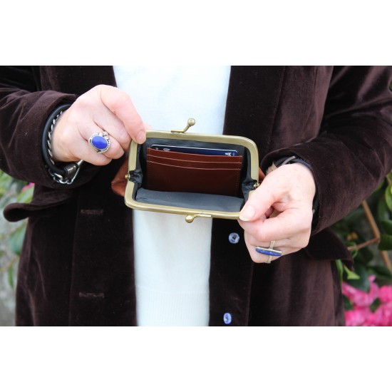 Miranda tan leather coin purse