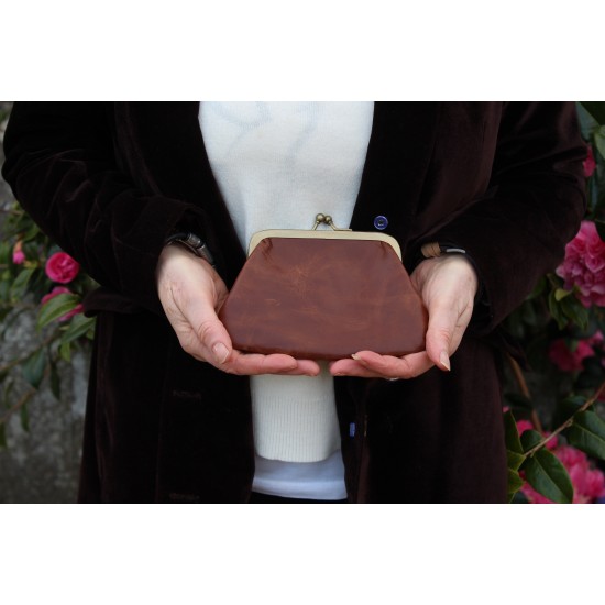 Miranda tan leather coin purse