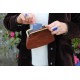 Miranda tan leather coin purse