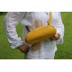 Boston Kiss Clip Purse Bag Yellow Leather