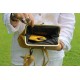 Boston Kiss Clip Purse Bag Yellow Leather