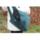 Beach tote dark teal corduroy