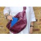 Giant zipped bum bag purple leather