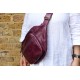 Giant zipped bum bag purple leather
