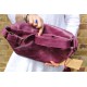 Giant zipped bum bag purple leather