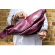Giant zipped bum bag purple leather