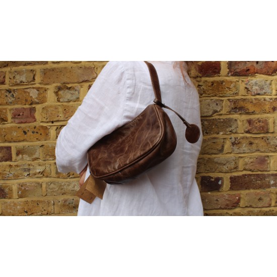 Edith Baguette Leather Brown