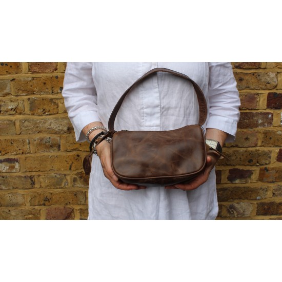 Edith Baguette Leather Brown