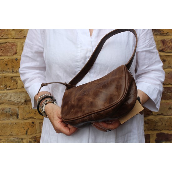 Edith Baguette Leather Brown