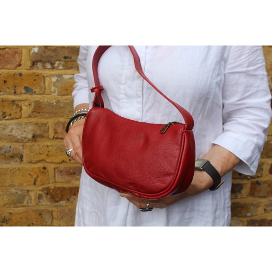  Red shoulder bag baguette
