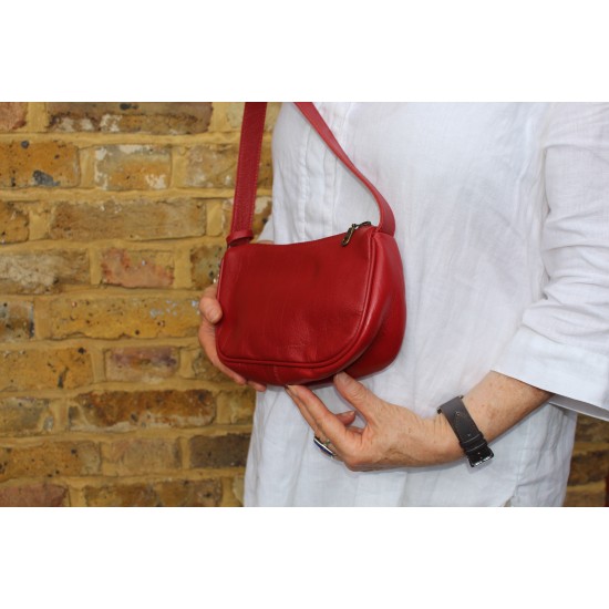  Red shoulder bag baguette