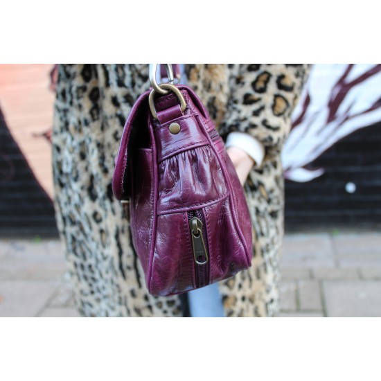 Funky Bag Purple Leather Mini Satchel