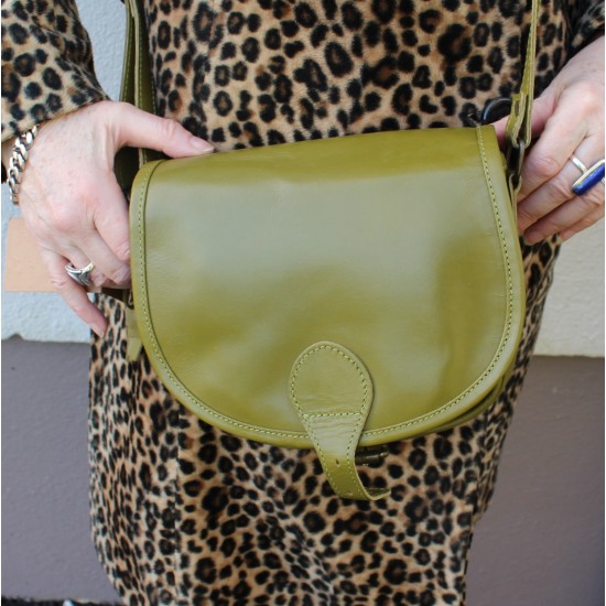 Isabelle Saddle Bag Apple Green Small