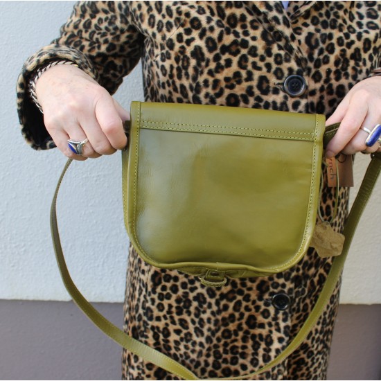 Isabelle Saddle Bag Apple Green Small