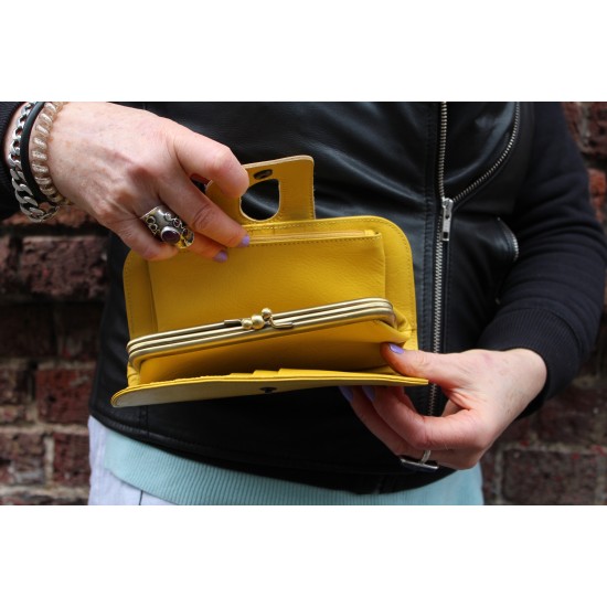 Big Fat Extra Large Wallet Yellow Leather