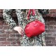 Evanna Large Red Clip and Clutch Bag