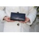 Large Clip Wallet Black and Silver Interior