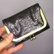 Evanna Clip Wallet Silver Croc Leather