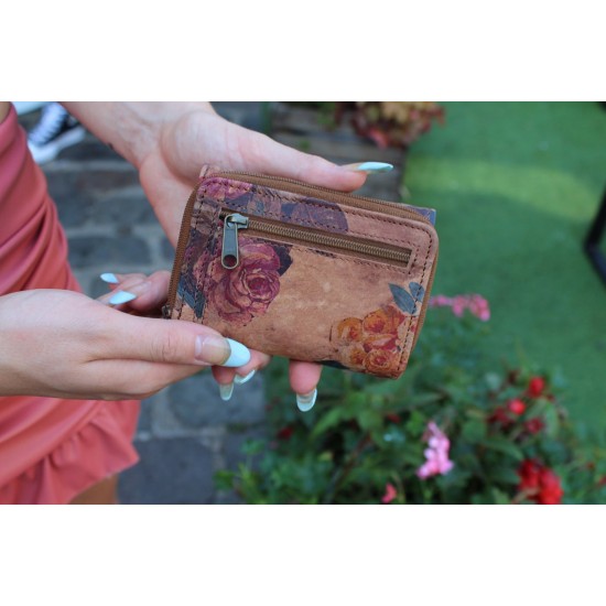 Small Ring Wallet in N14 Floral Print Leather