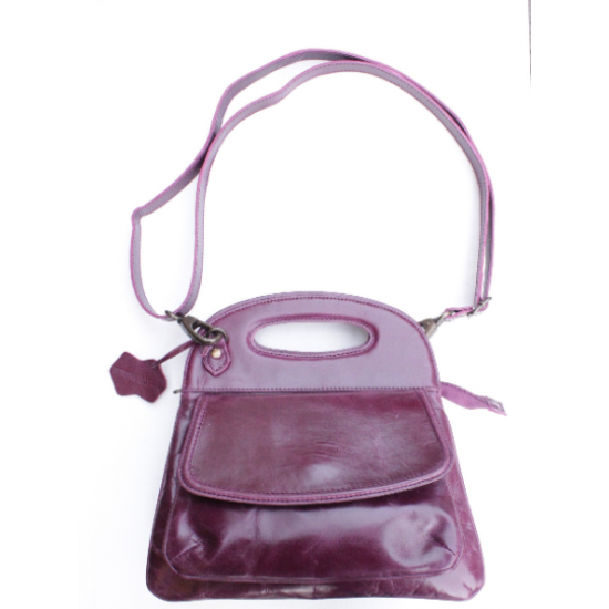 Trinity Crossbody Festival Bag Purple Leather
